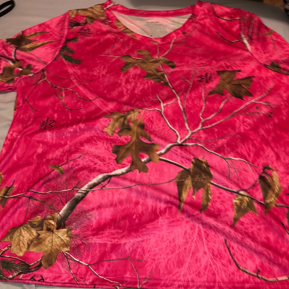 Pink hunter camo type tee